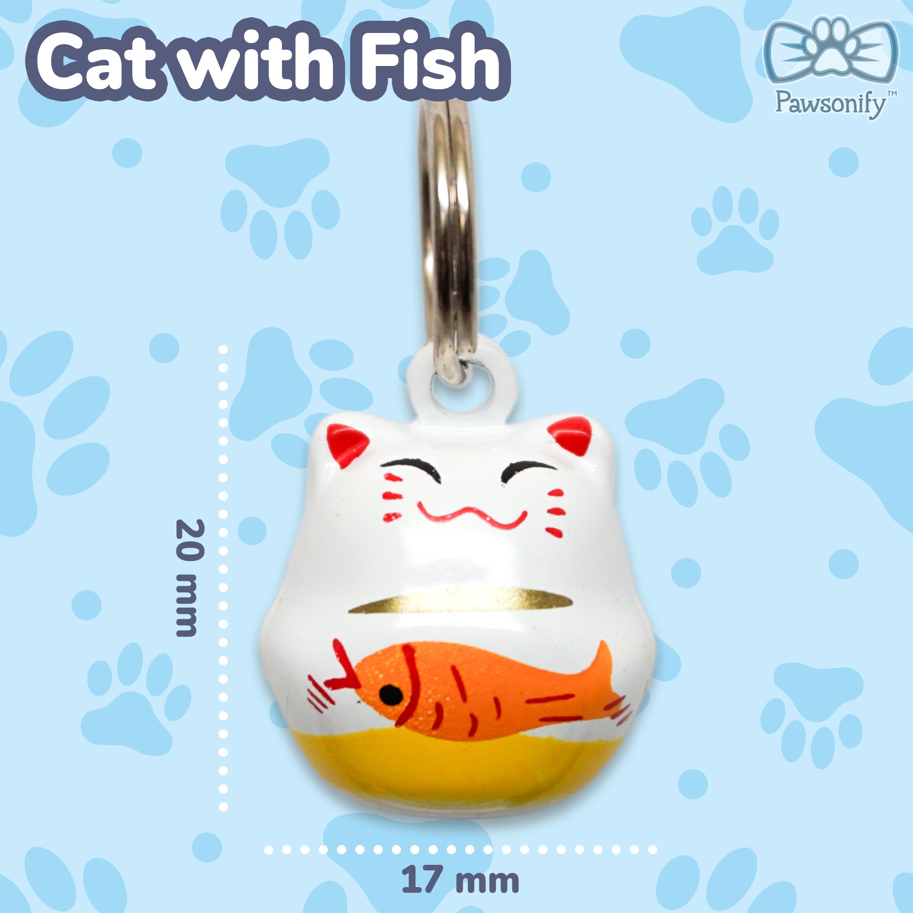 Pawsonify Jingle Bell - Cat with Fish #style_Cat with Fish