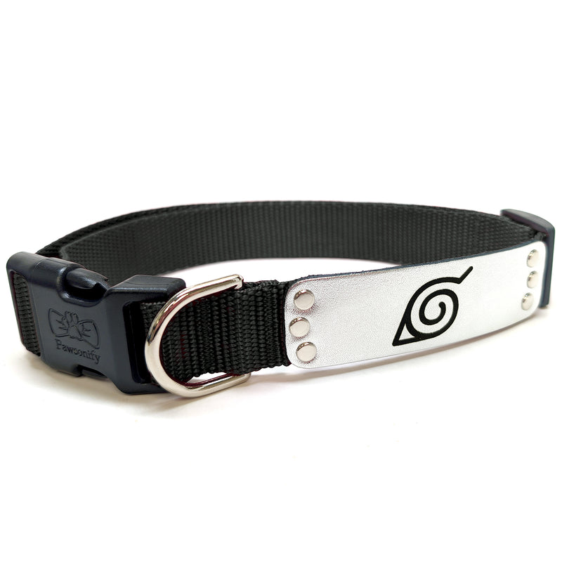 Naruto Shippuden x Pawsonify - Officially Licensed Ninja Collar (Black) for Large Dogs #size_Dog: (L) 18-26" / Black