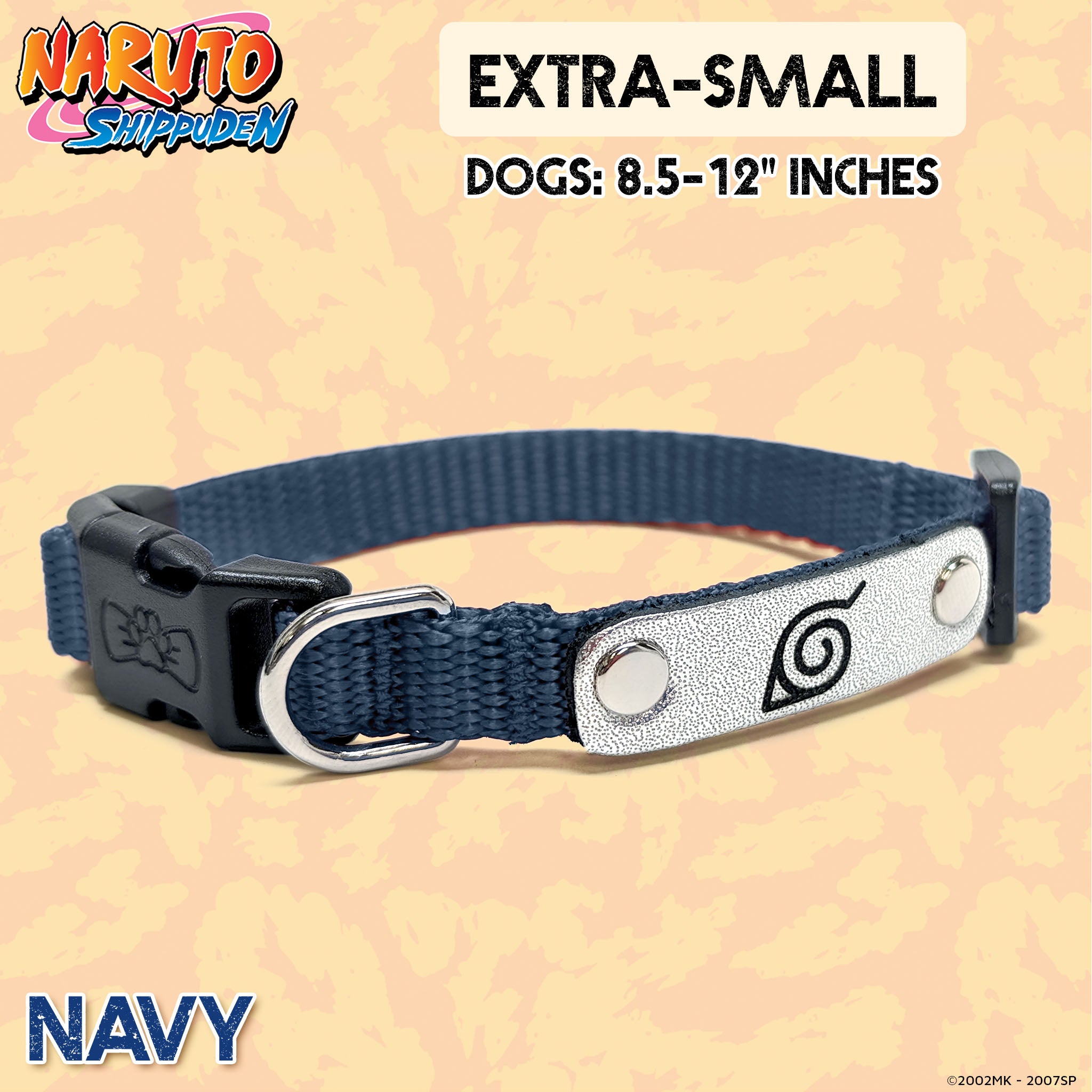 Naruto Shippuden x Pawsonify - Officially Licensed Ninja Collar (Navy) for XS Dogs #size_Dog: (XS) 8.5-12" / Navy