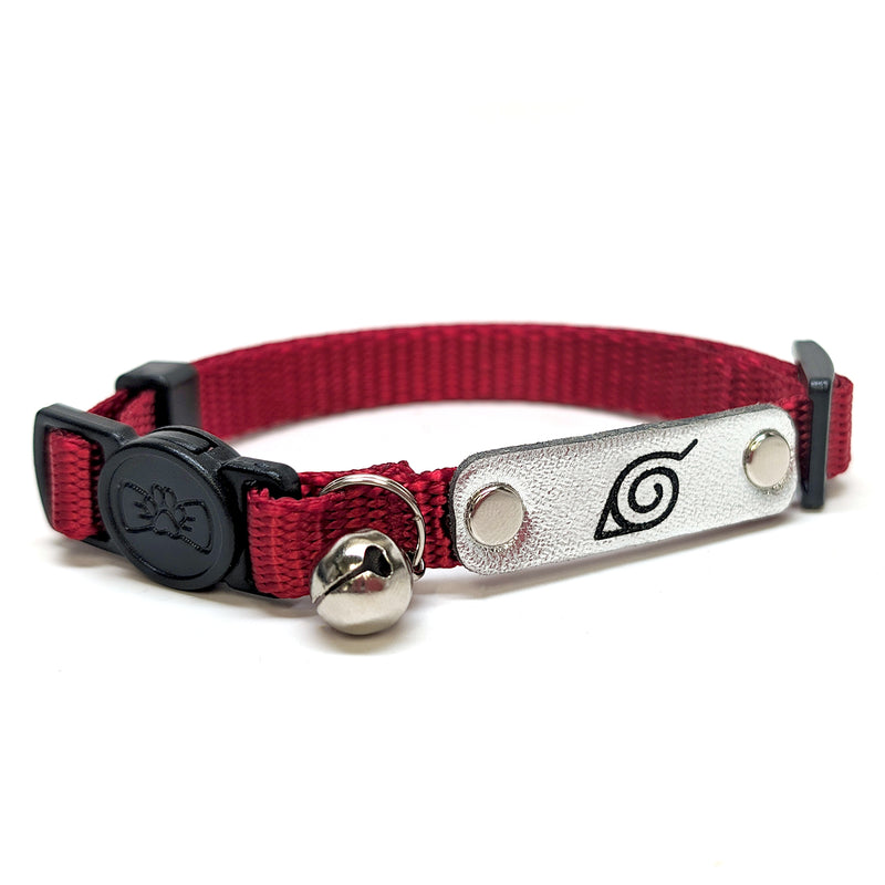 Naruto Shippuden x Pawsonify - Officially Licensed Ninja Collar (Red) for Cats #size_Cat: 8.5-12" / Red