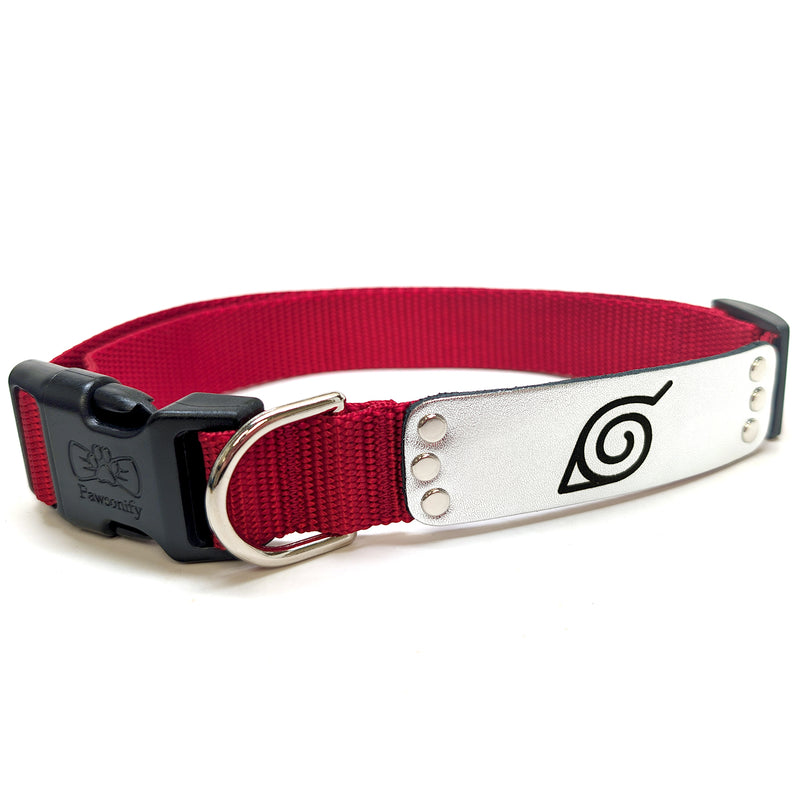 Naruto Shippuden x Pawsonify - Officially Licensed Ninja Collar (Red) for Large Dogs #size_Dog: (L) 18-26" / Red