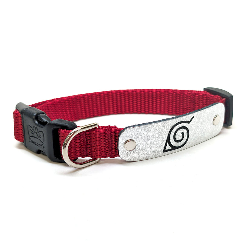 Naruto Shippuden x Pawsonify - Officially Licensed Ninja Collar (Red) for Small Dogs #size_Dog: (S) 11-15" / Red