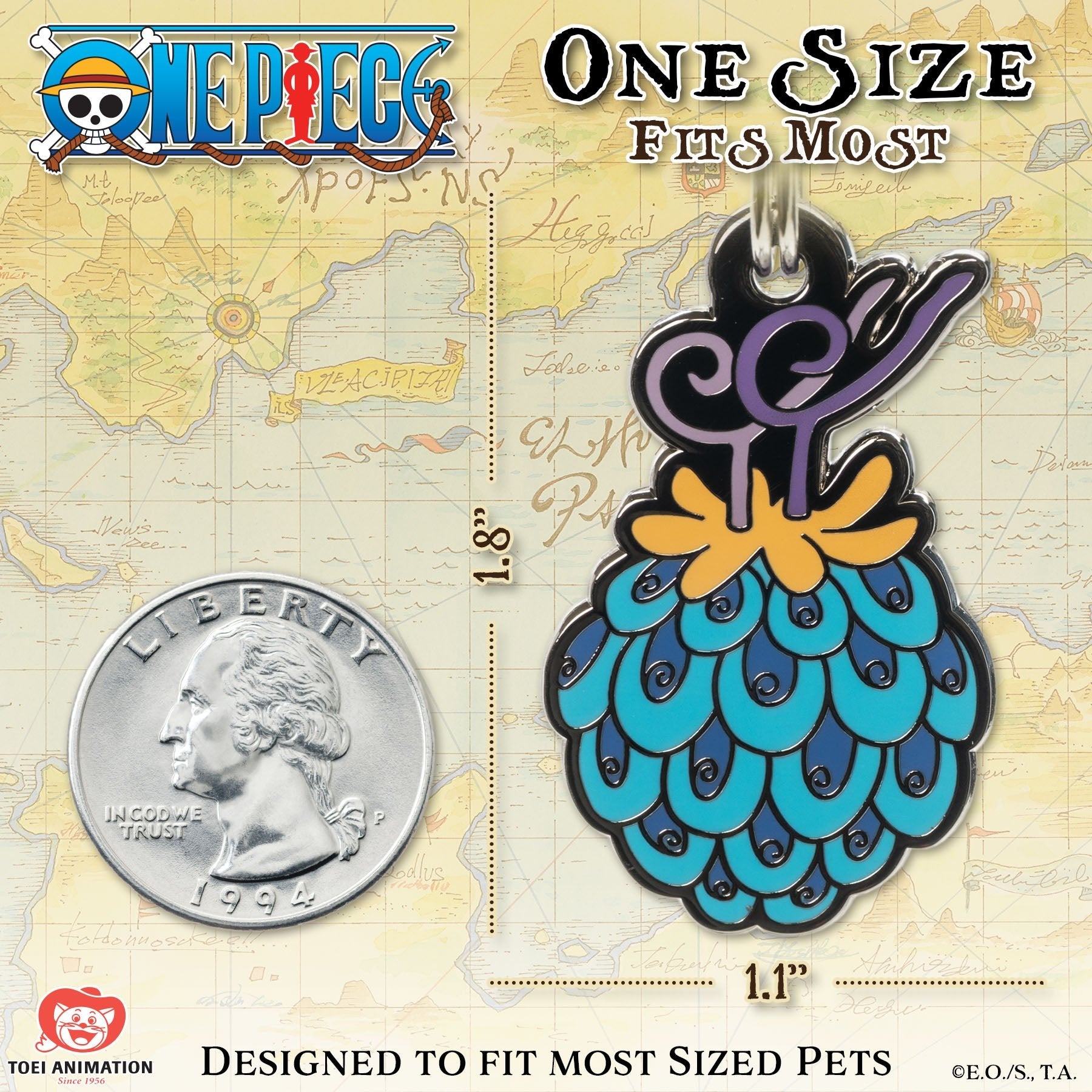 Fish-Fish Fruit: Model: Azure Dragon Pet Tag - Pawsonify