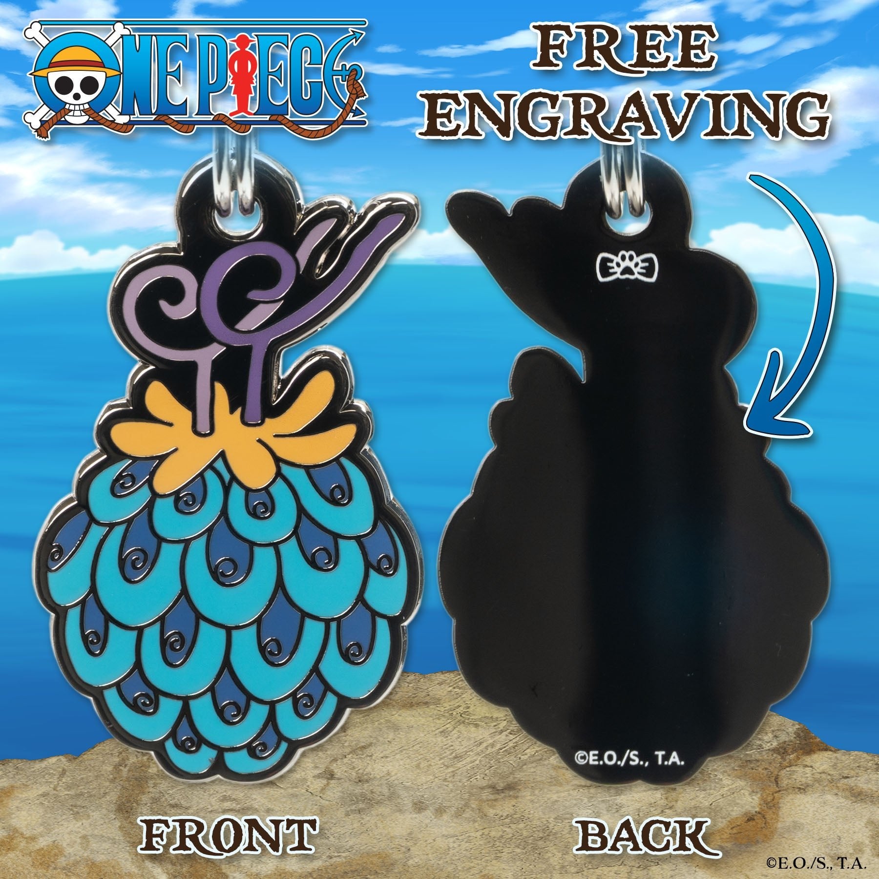 Fish-Fish Fruit: Model: Azure Dragon Pet Tag - Pawsonify