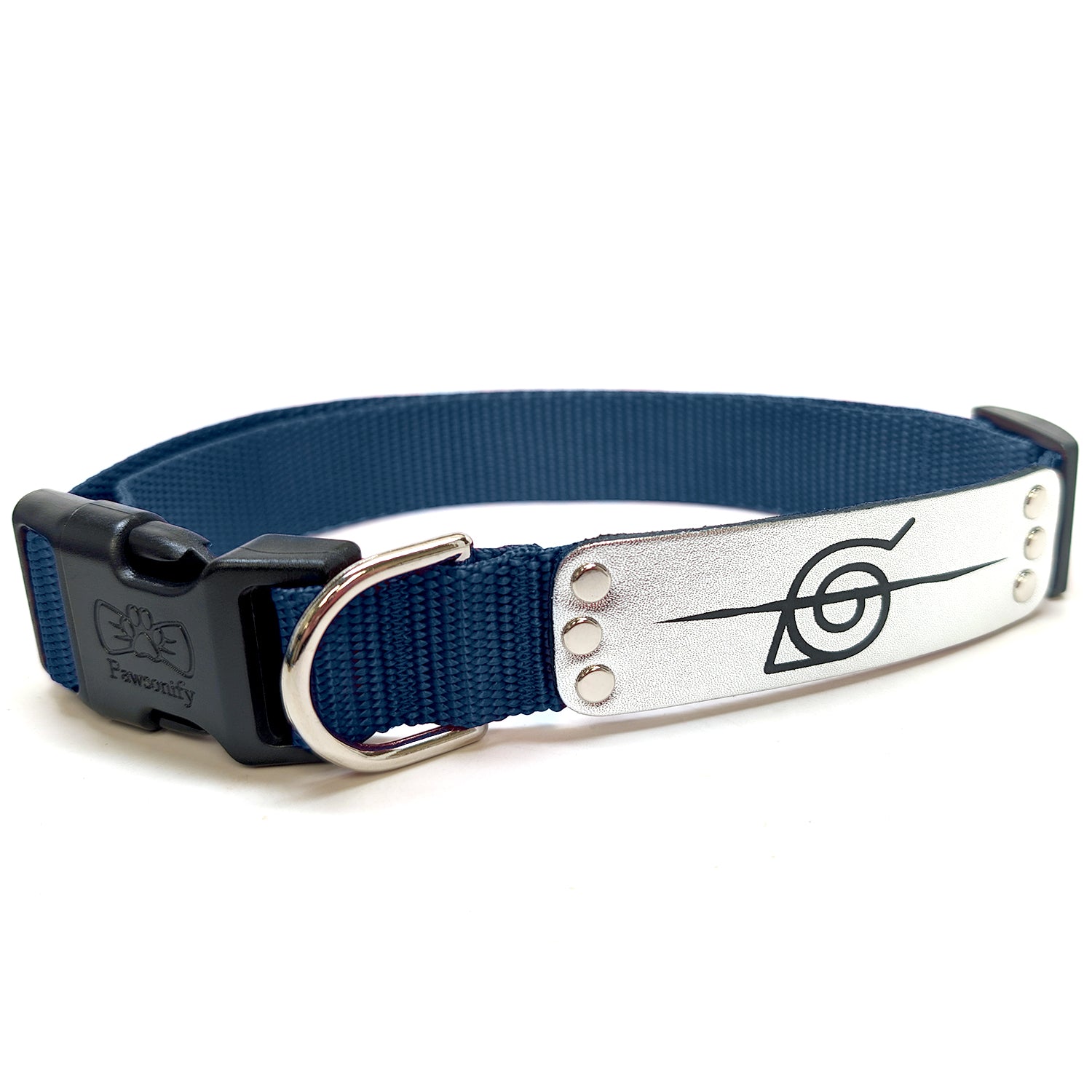 Naruto Shippuden x Pawsonify - Officially Licensed Rogue Ninja Collar (Navy) for Large Dogs #size_Dog: (L) 18-26" / Navy