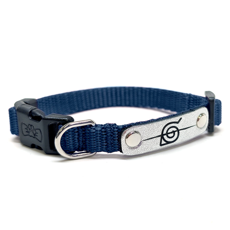 Naruto Shippuden x Pawsonify - Officially Licensed Rogue Ninja  Collar (Navy) for XS Dogs #size_Dog: (XS) 8.5-12" / Navy
