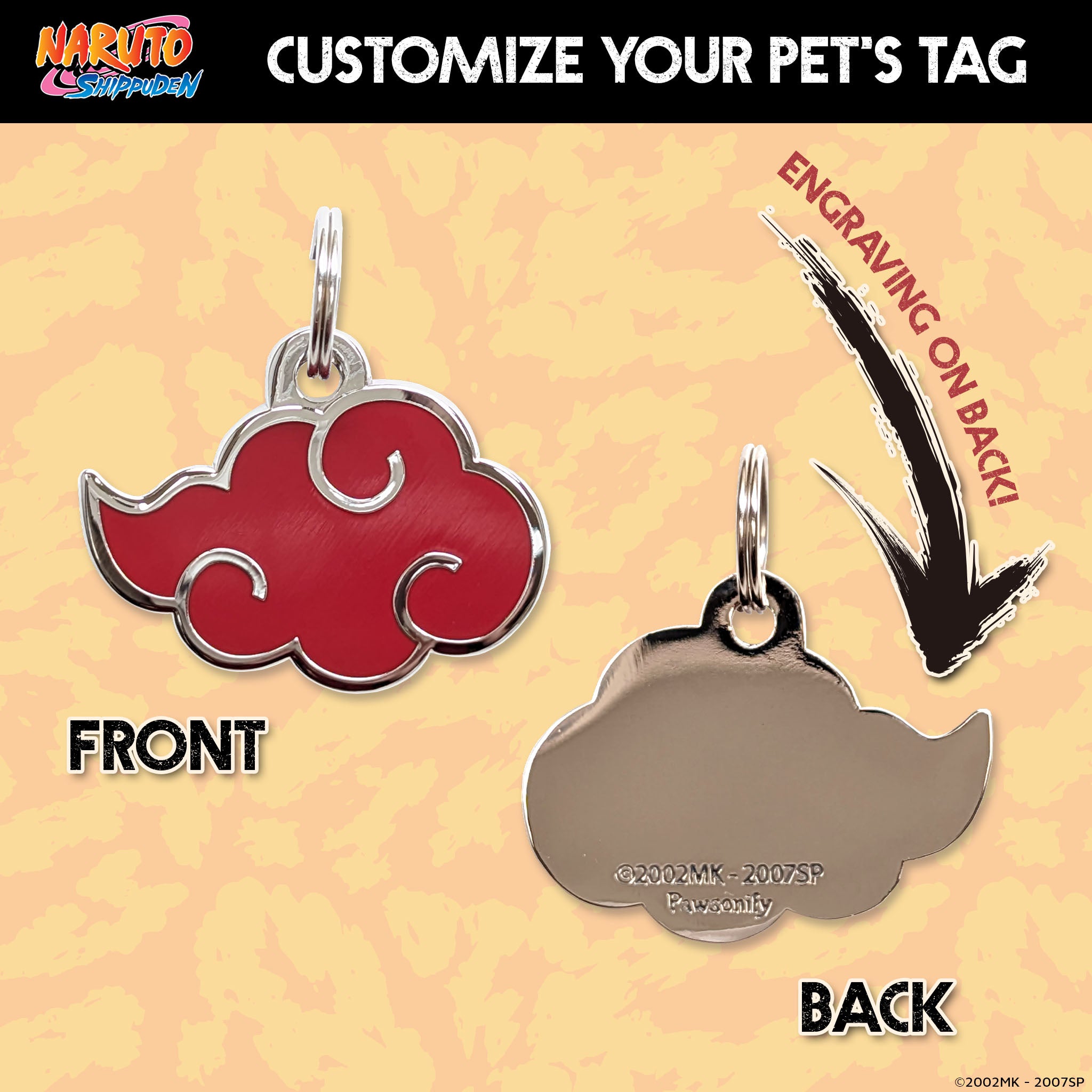 Akatsuki Pet Tag - Naruto Shippuden x Pawsonify Collab #size_Small (Cat/XS)