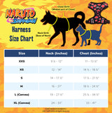 Naruto Shippuden x Pawsonify Akatsuki Harness Size Chart for Cats and Dogs