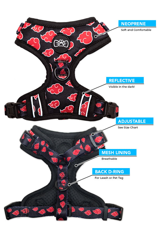 Naruto Shippuden - Akatsuki Neoprene Harness by Pawsonify for Dogs and Cats