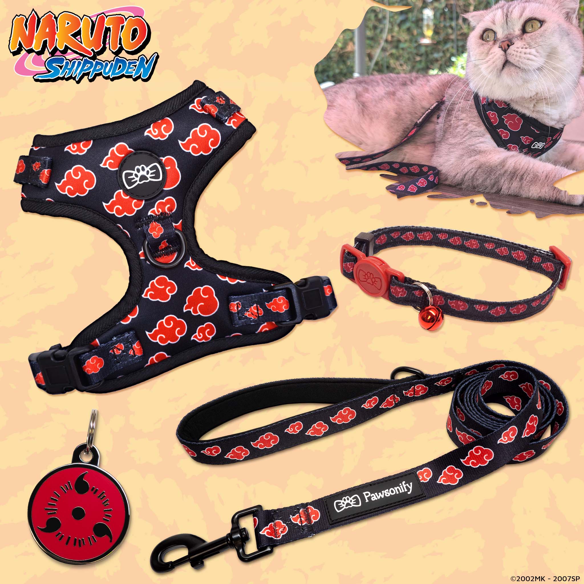 Akatsuki Cat Harness Bundle - Pawsonify