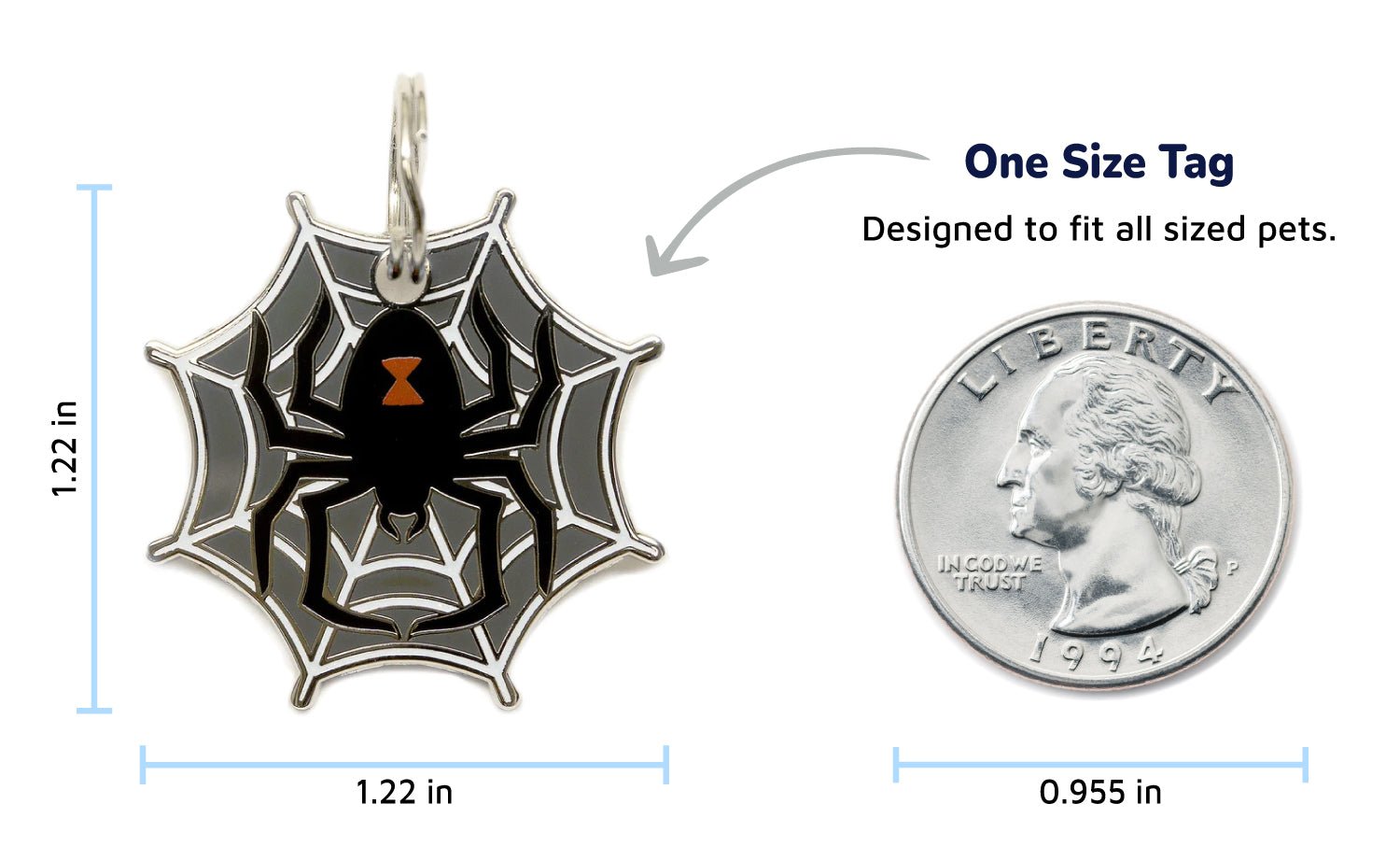 【 Select Seconds】 Black Widow Spider Pet Tag - Pawsonify