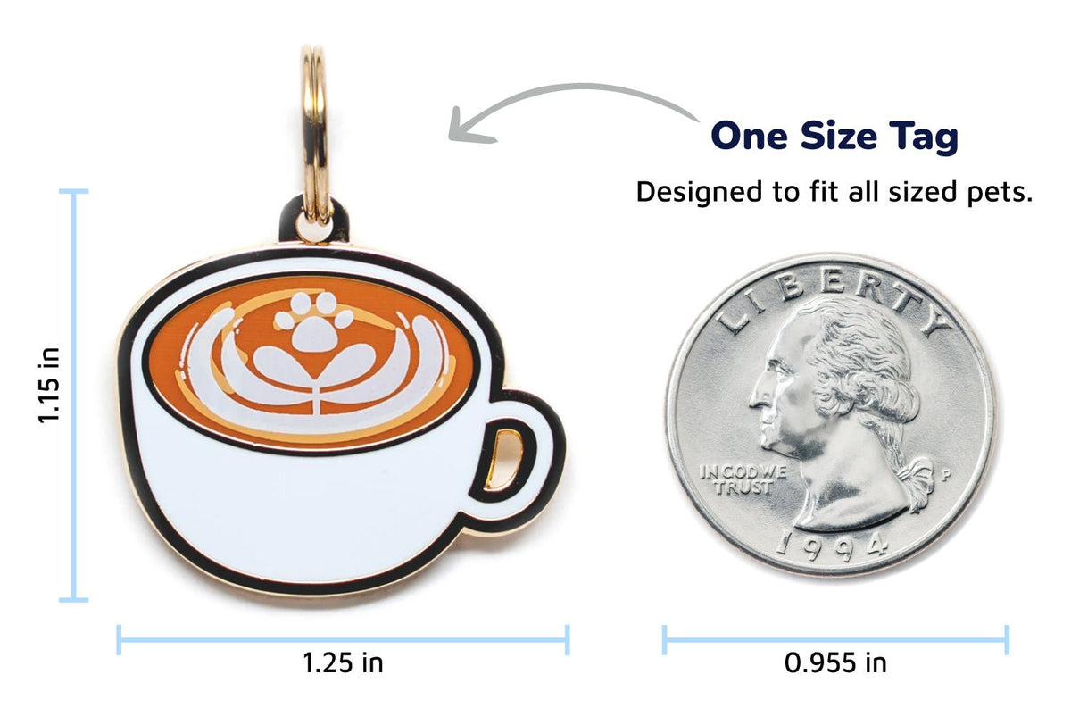 Latte Pet Tag - Pawsonify