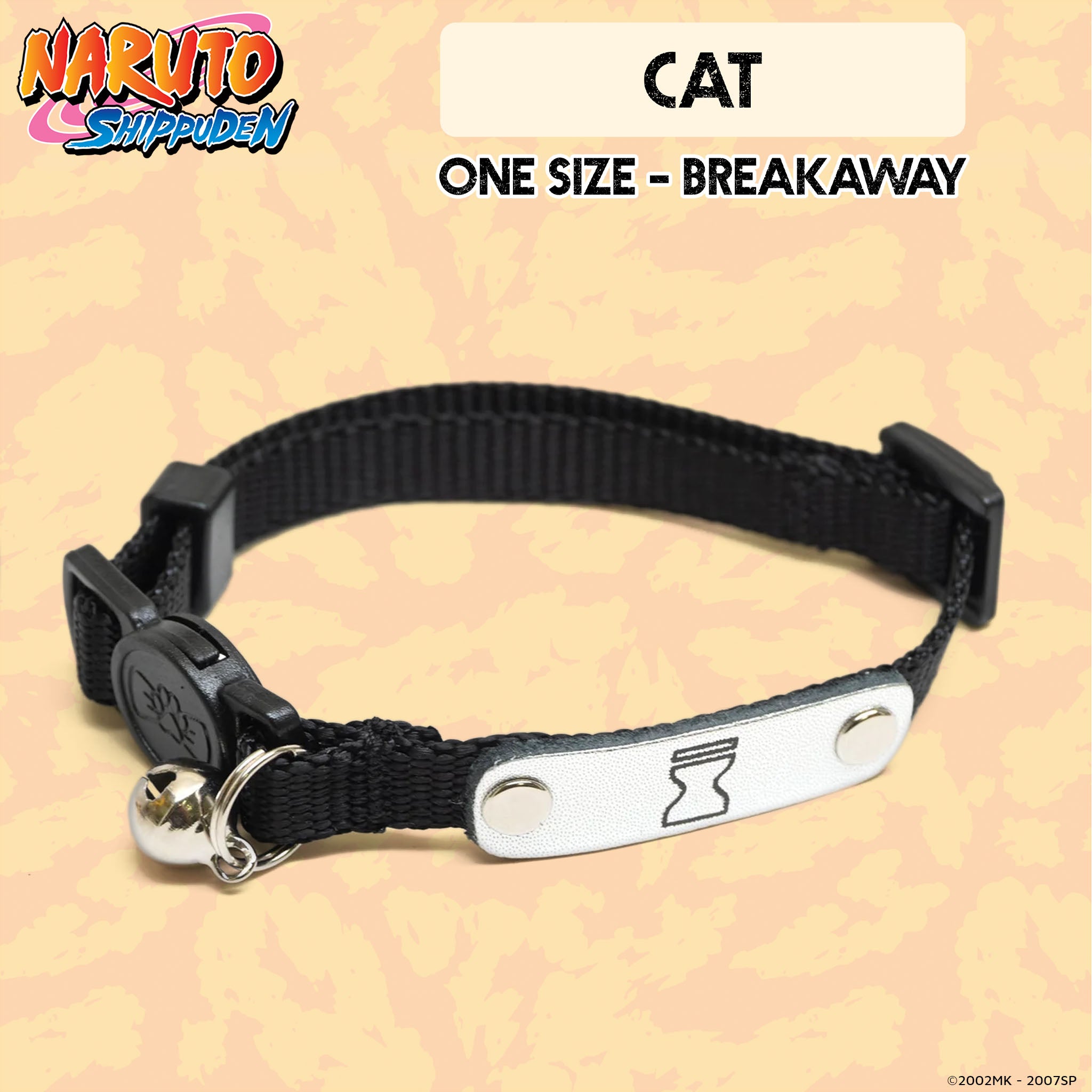 Naruto Shippuden x Pawsonify - Officially Licensed - Gaara's Sand Ninja Collar for Cats (Breakaway) #size_Cat: 8.5-12"