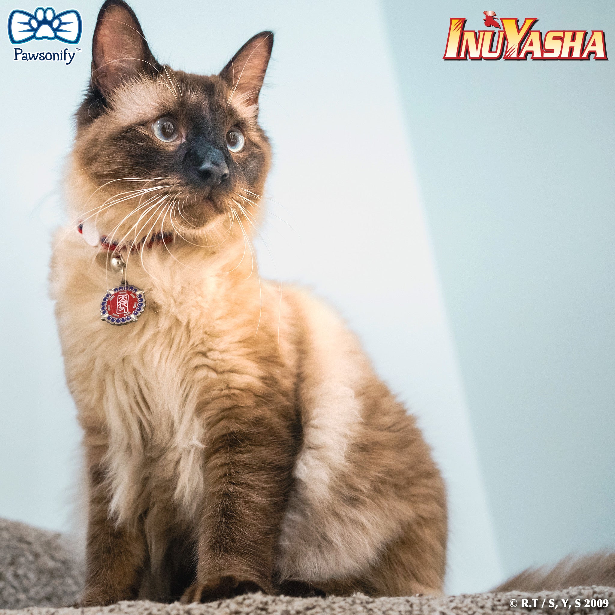 Inuyasha-themed Enamel Pet ID Tag with Character Artwork and Customizable Engraving