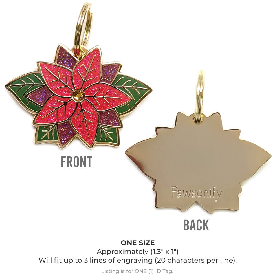 Pawsonify Original Pet ID Tag - Poinsettia