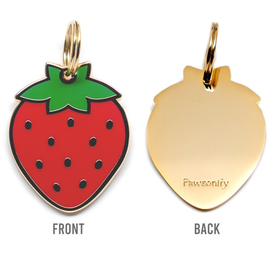 Strawberry Pet Tag - Pawsonify