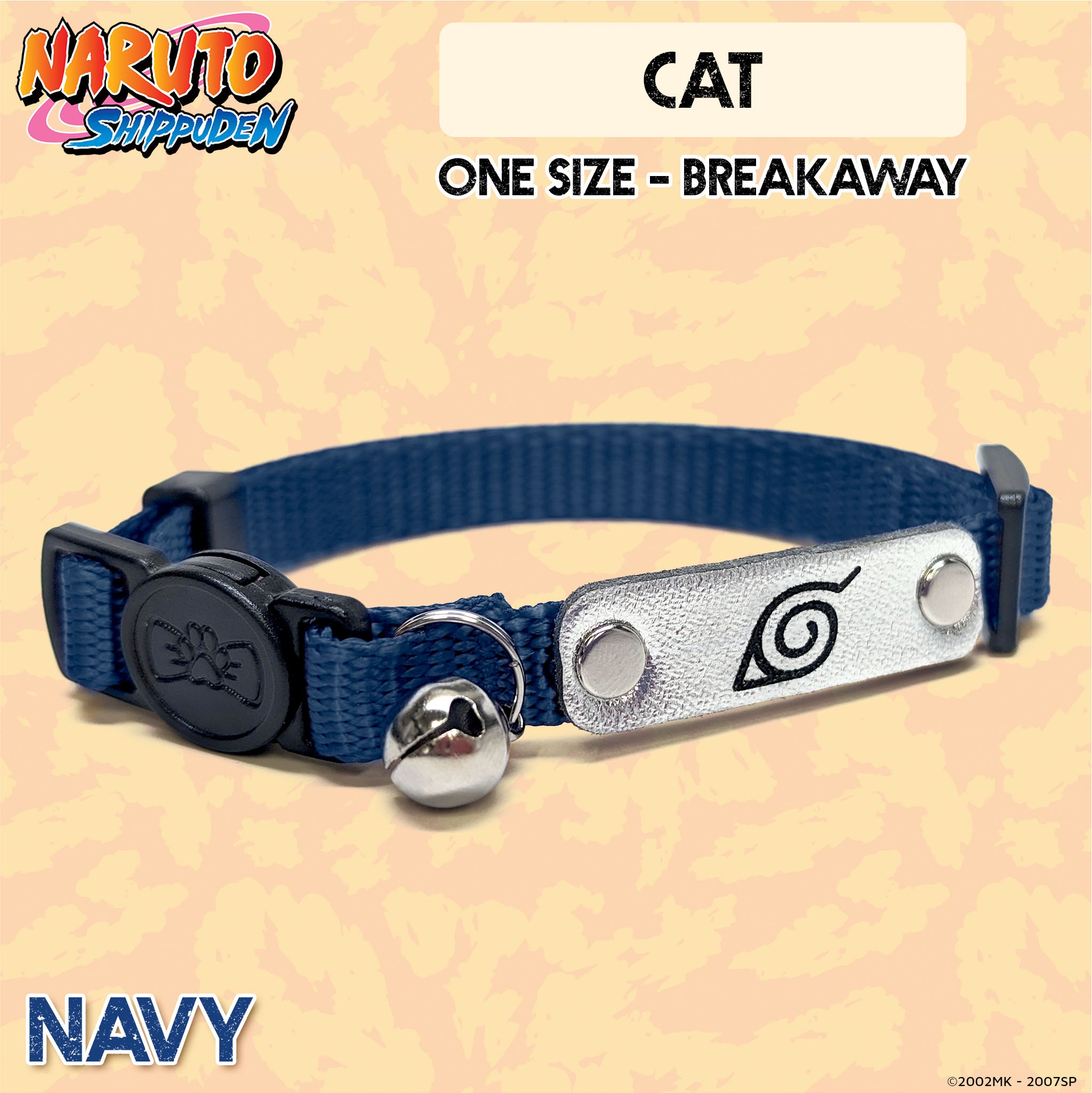 Naruto Shippuden x Pawsonify - Officially Licensed Ninja Collar (Navy) for Cats #size_Cat: 8.5-12" / Navy