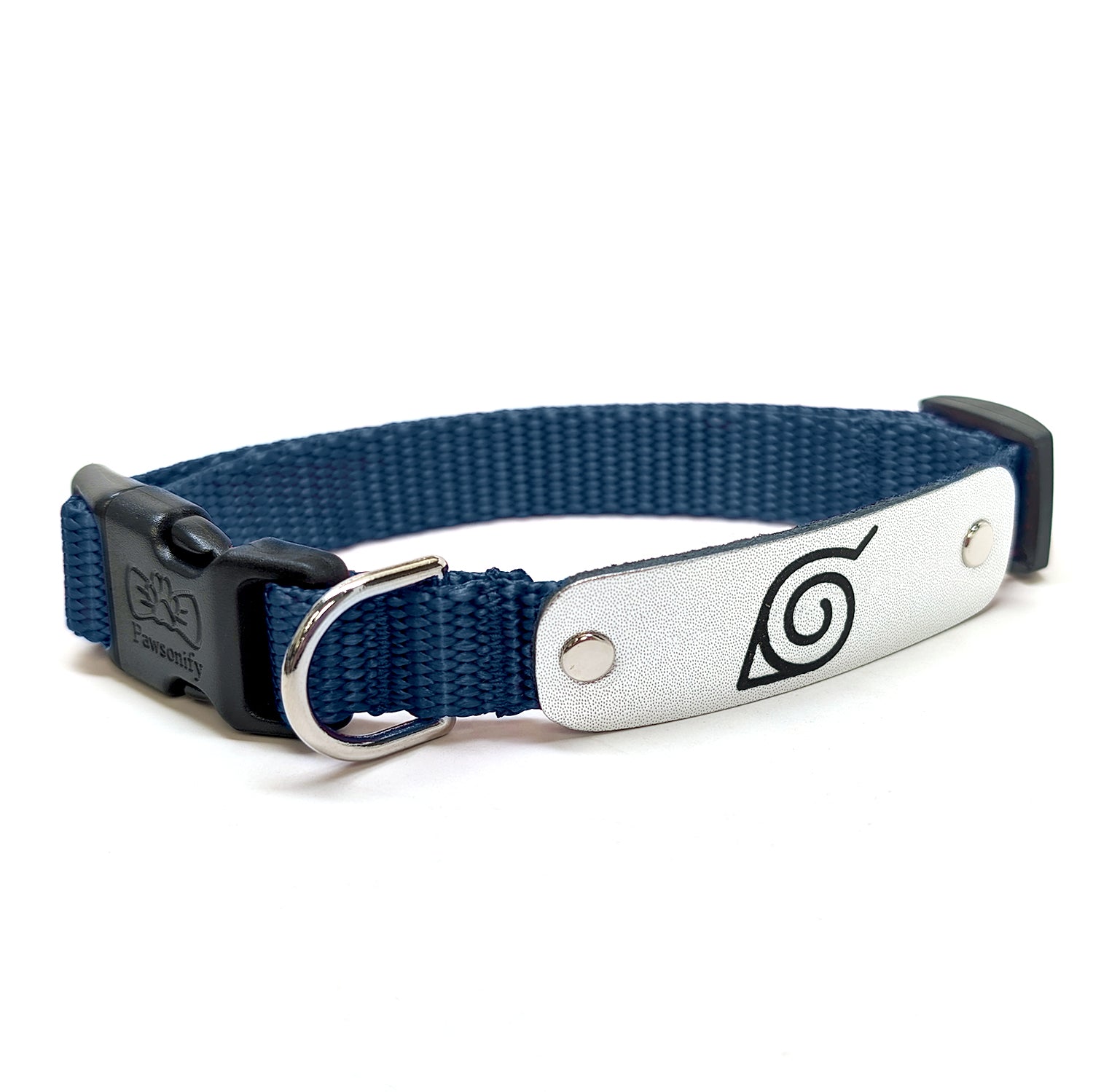 Naruto Shippuden x Pawsonify - Officially Licensed Ninja Collar (Navy) for Small Dogs #size_Dog: (S) 11-15