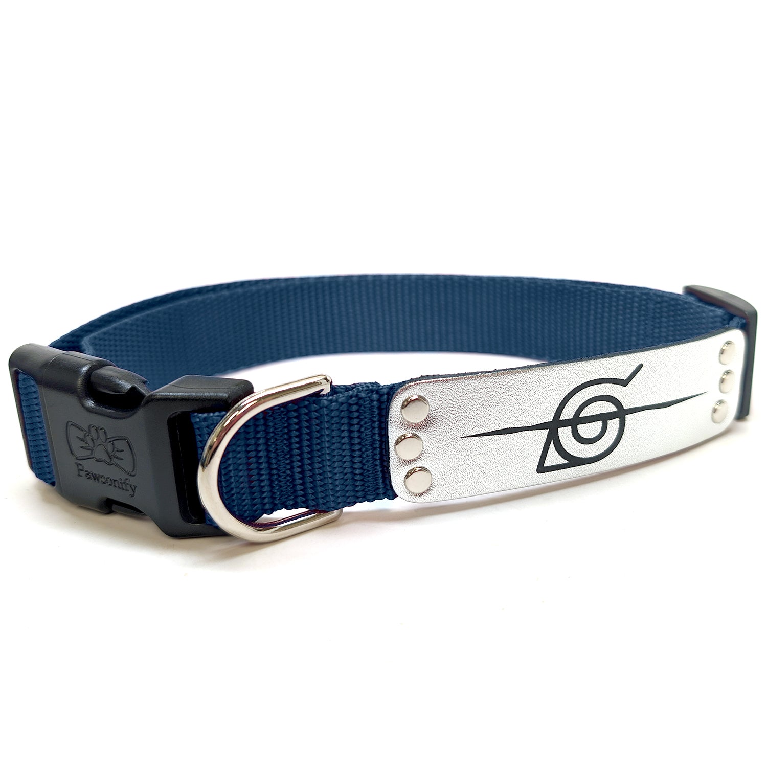 Naruto Shippuden x Pawsonify - Officially Licensed Rogue Ninja  Collar (Navy) for Large Dogs #size_Dog: (L) 18-26