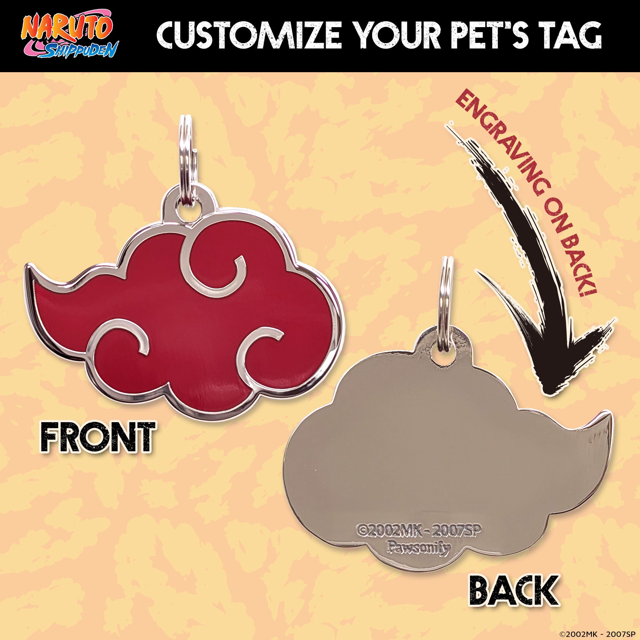 Akatsuki Pet Tag - Naruto Shippuden x Pawsonify Collab #size_Large (S/M/L)