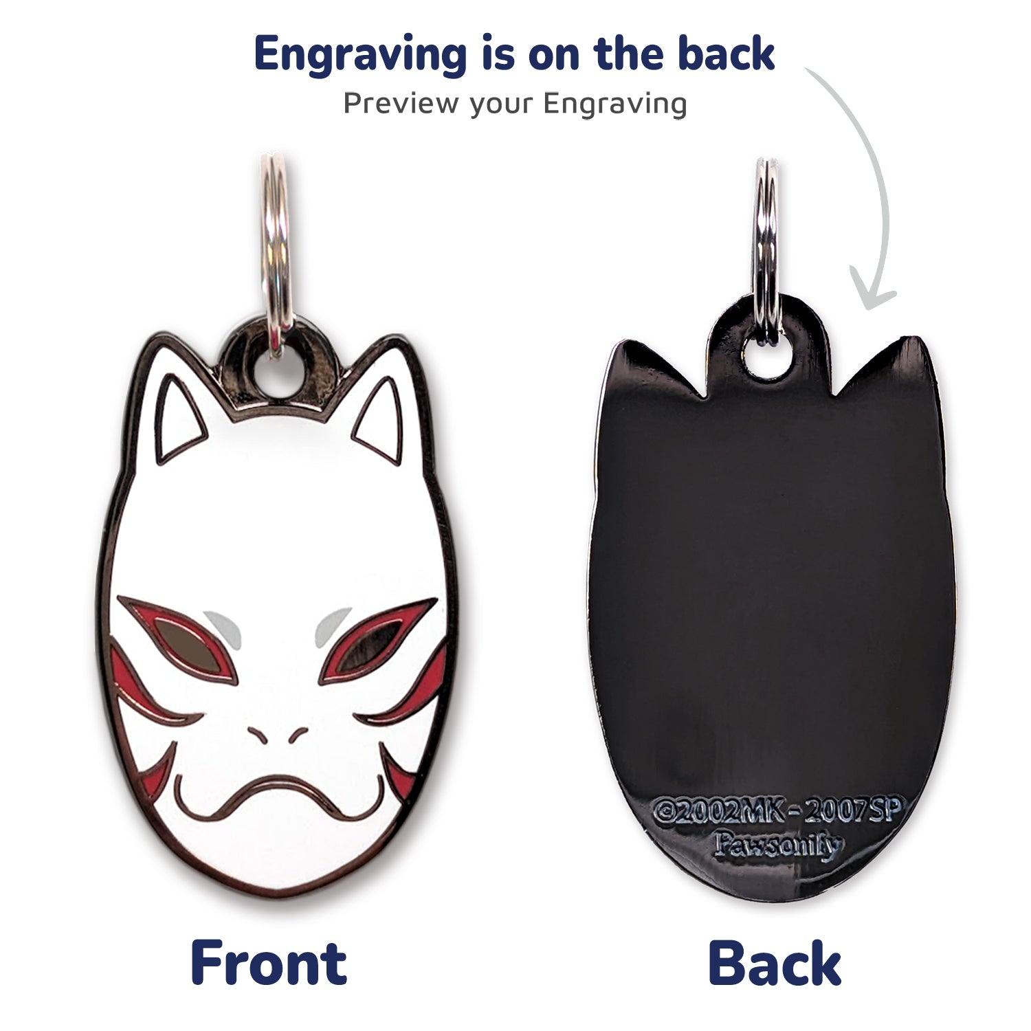 Naruto Shippuden x Pawsonify - Officially Licensed Ninja Anbu Kakashi Pet Tag with FREE ENGRAVING! Engraving Preview