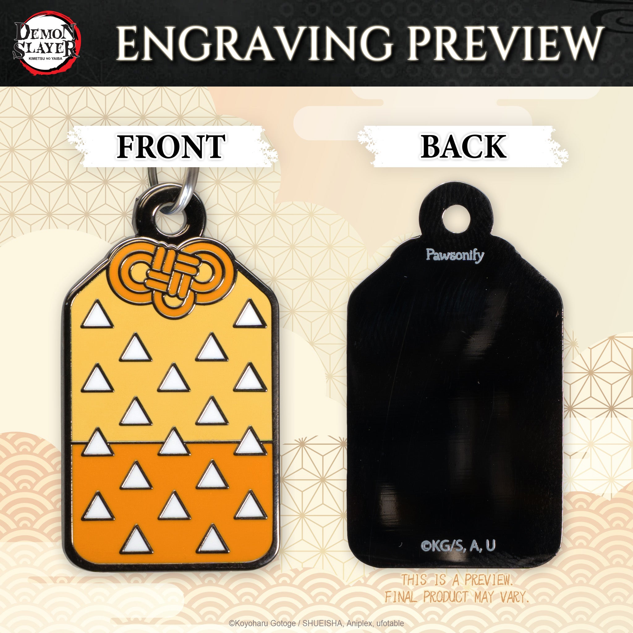 Pre-Order】Zenitsu's Omamori Pet Tag | Demon Slayer: Kimetsu no