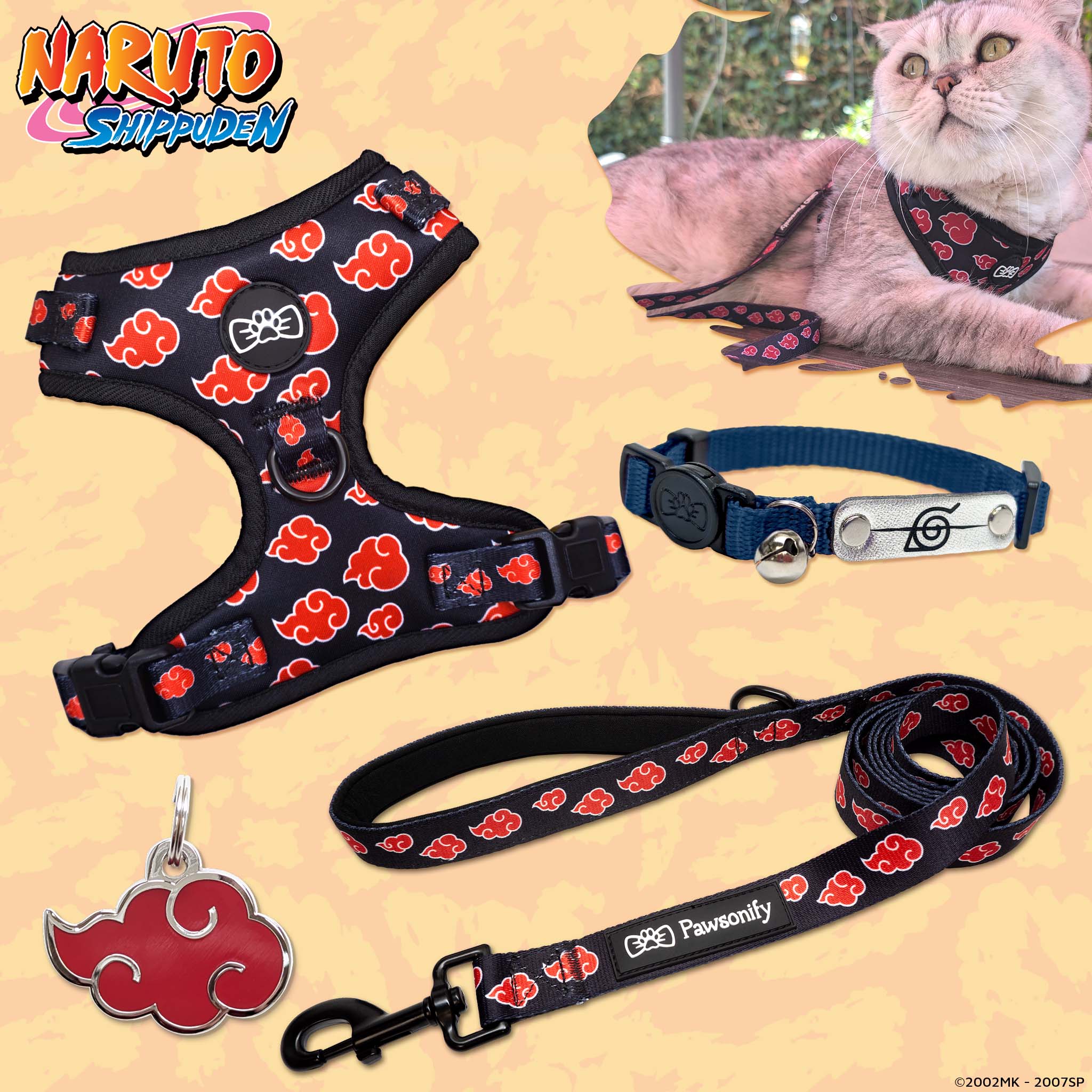 #size_Akatsuki Pet Tag / Ninja Rogue Collar (Navy)