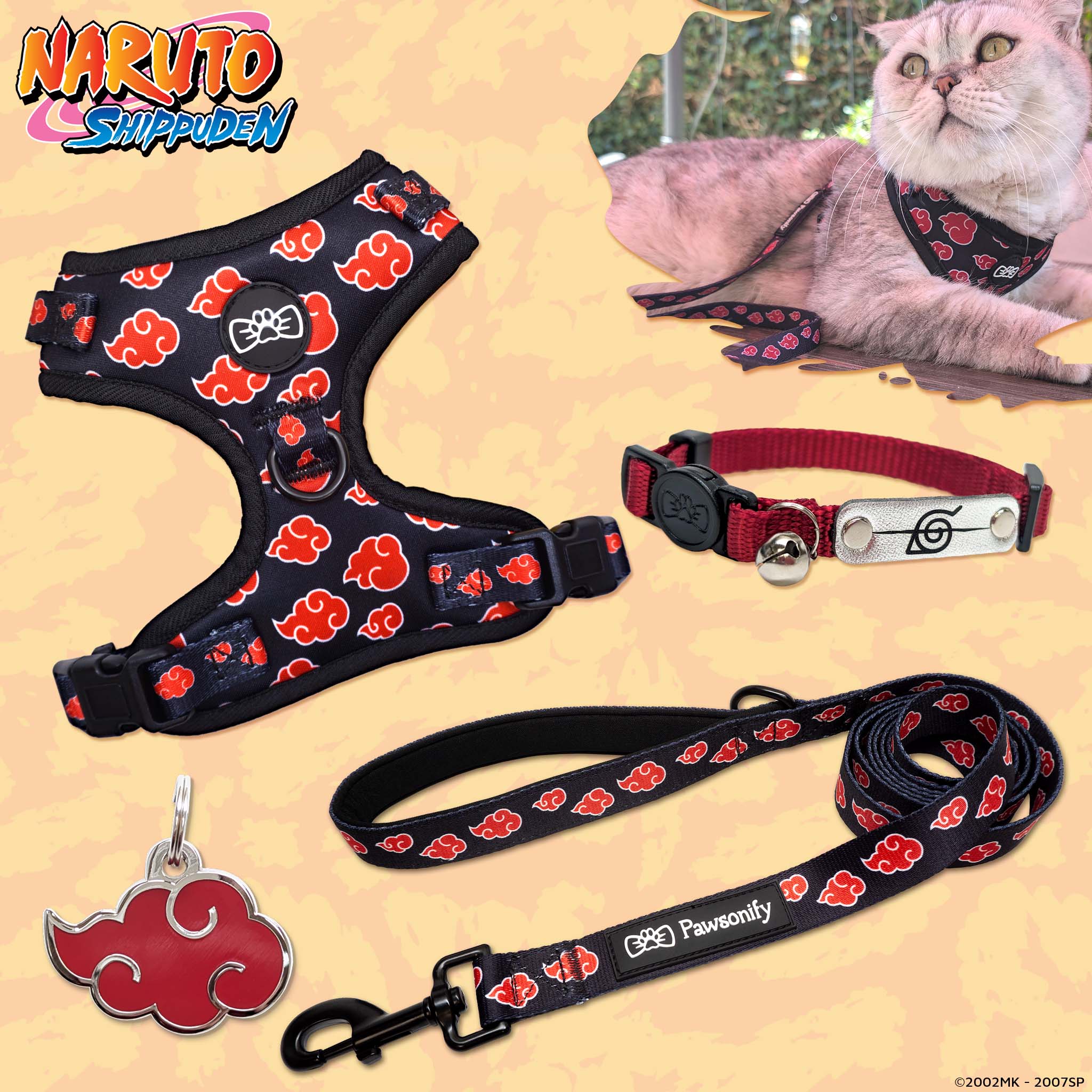 #size_Akatsuki Pet Tag / Ninja Rogue Collar (Red)