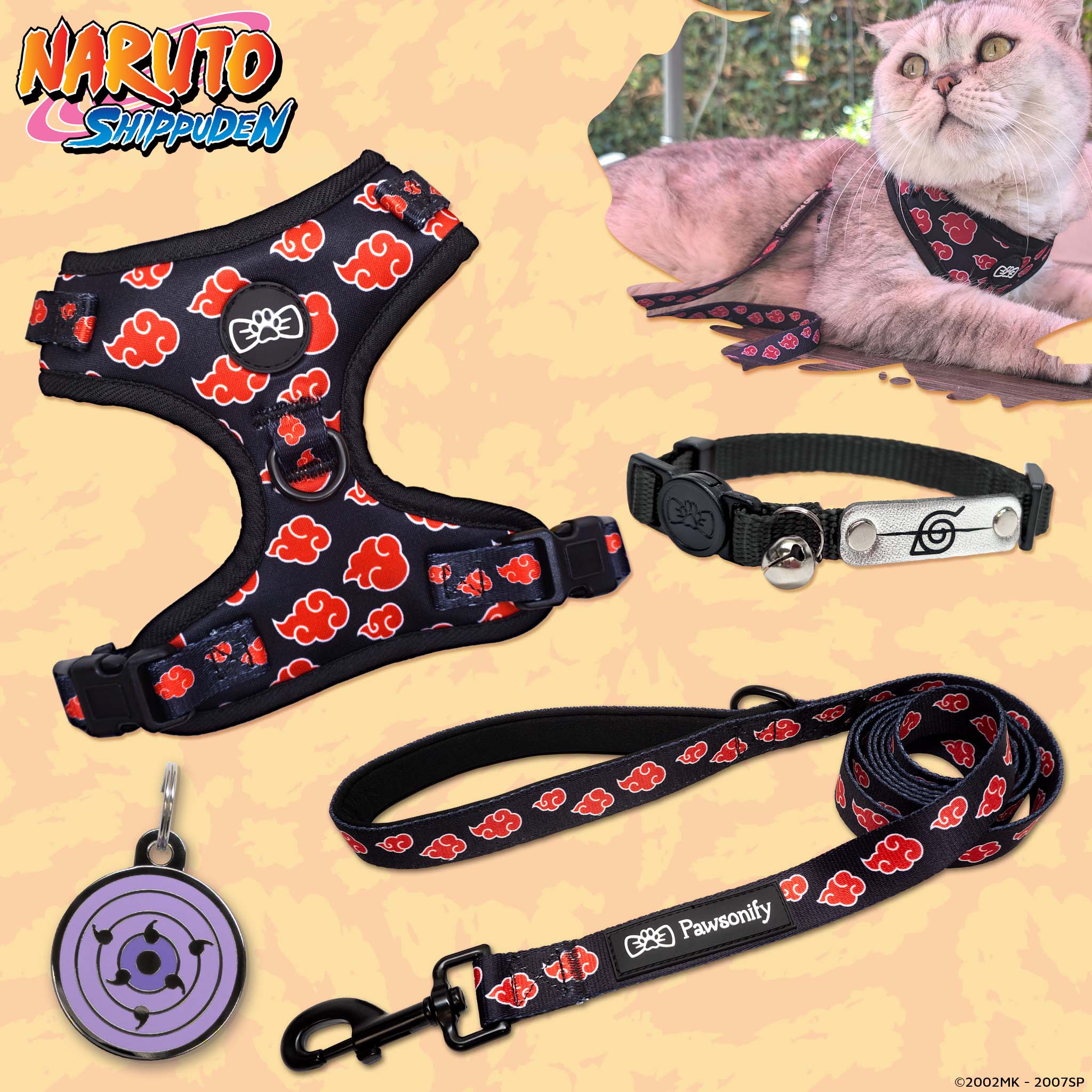 #size_Rinnegan Pet Tag / Ninja Rogue Collar (Black)
