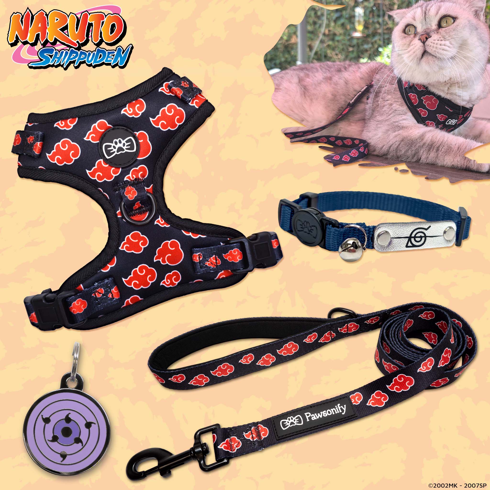 #size_Rinnegan Pet Tag / Ninja Rogue Collar (Navy)