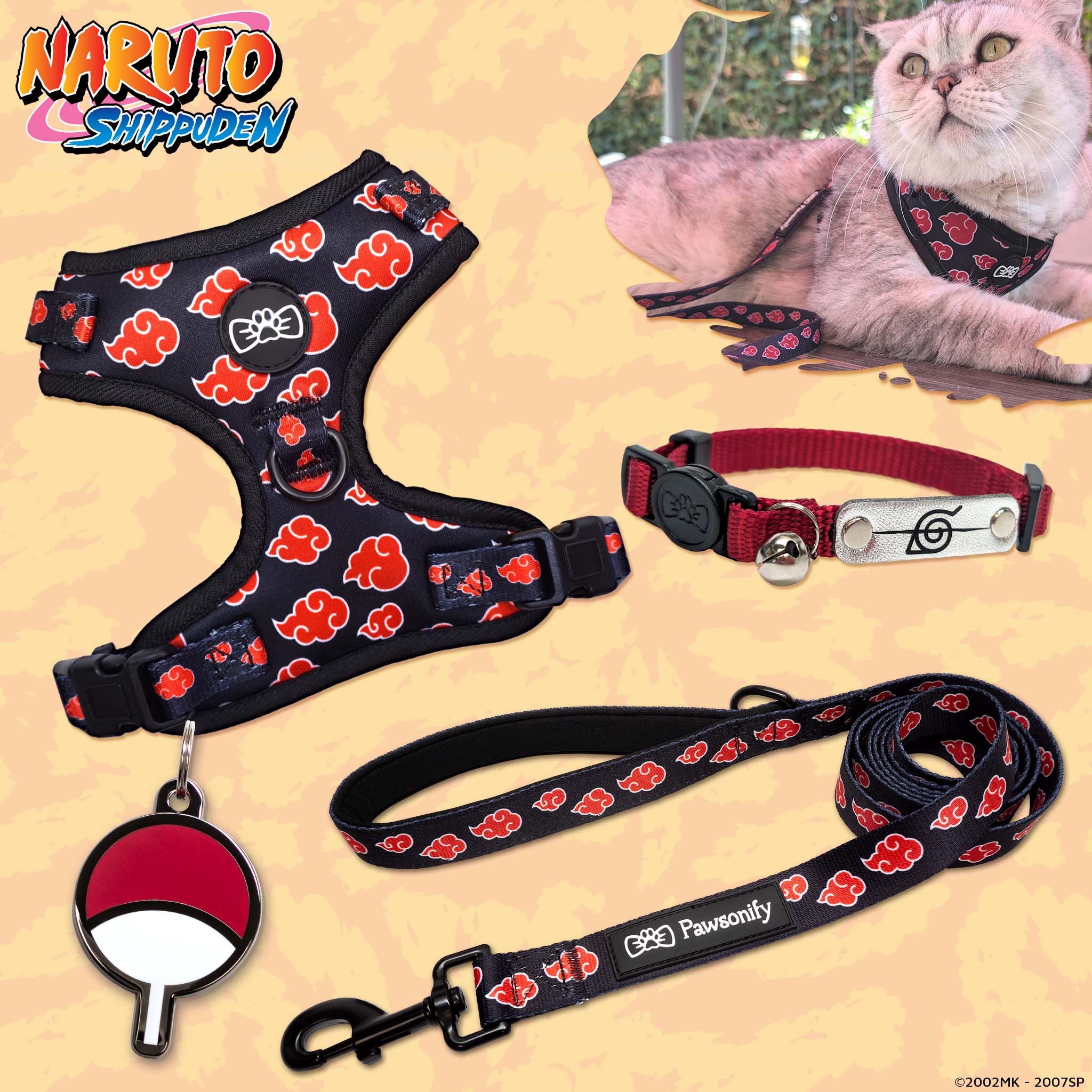 #size_Uchiha Pet Tag / Ninja Rogue Collar (Red)