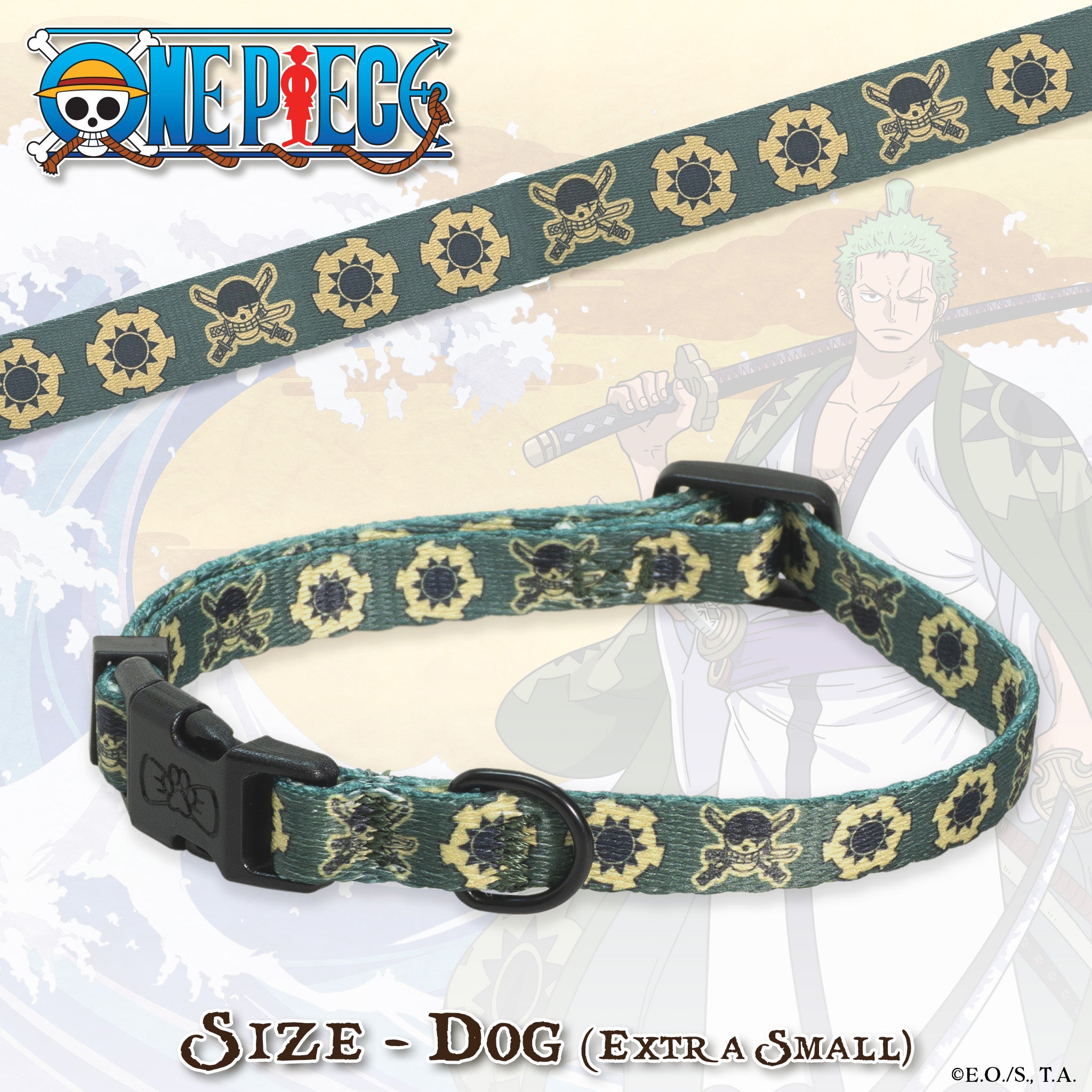 ne Piece - Zoro Collar (Land of Wano) - Extra Small Dog Collar #size_Dog: (XS) 8-12"