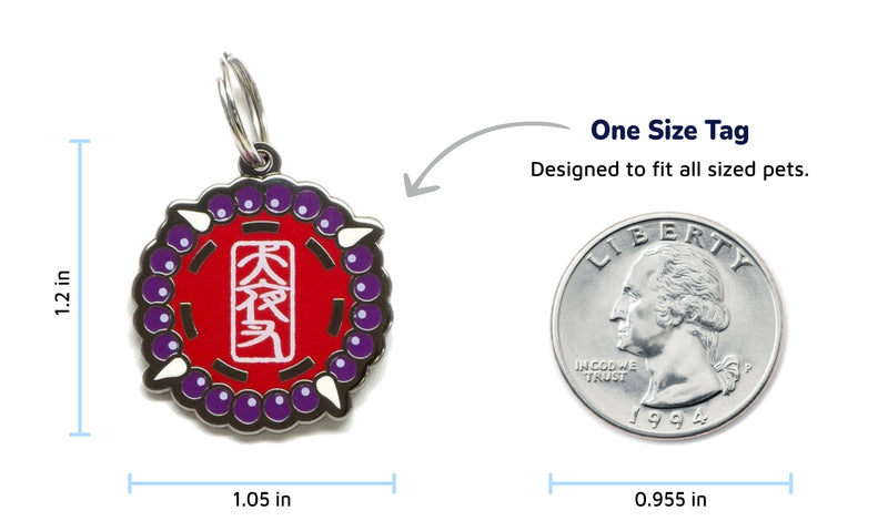 Inuyasha-themed Enamel Pet ID Tag with Character Artwork and Customizable Engraving
