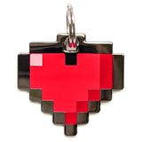 Pawsonify Original Pet ID Tag - Red 8Bit Pixel Heart Tag