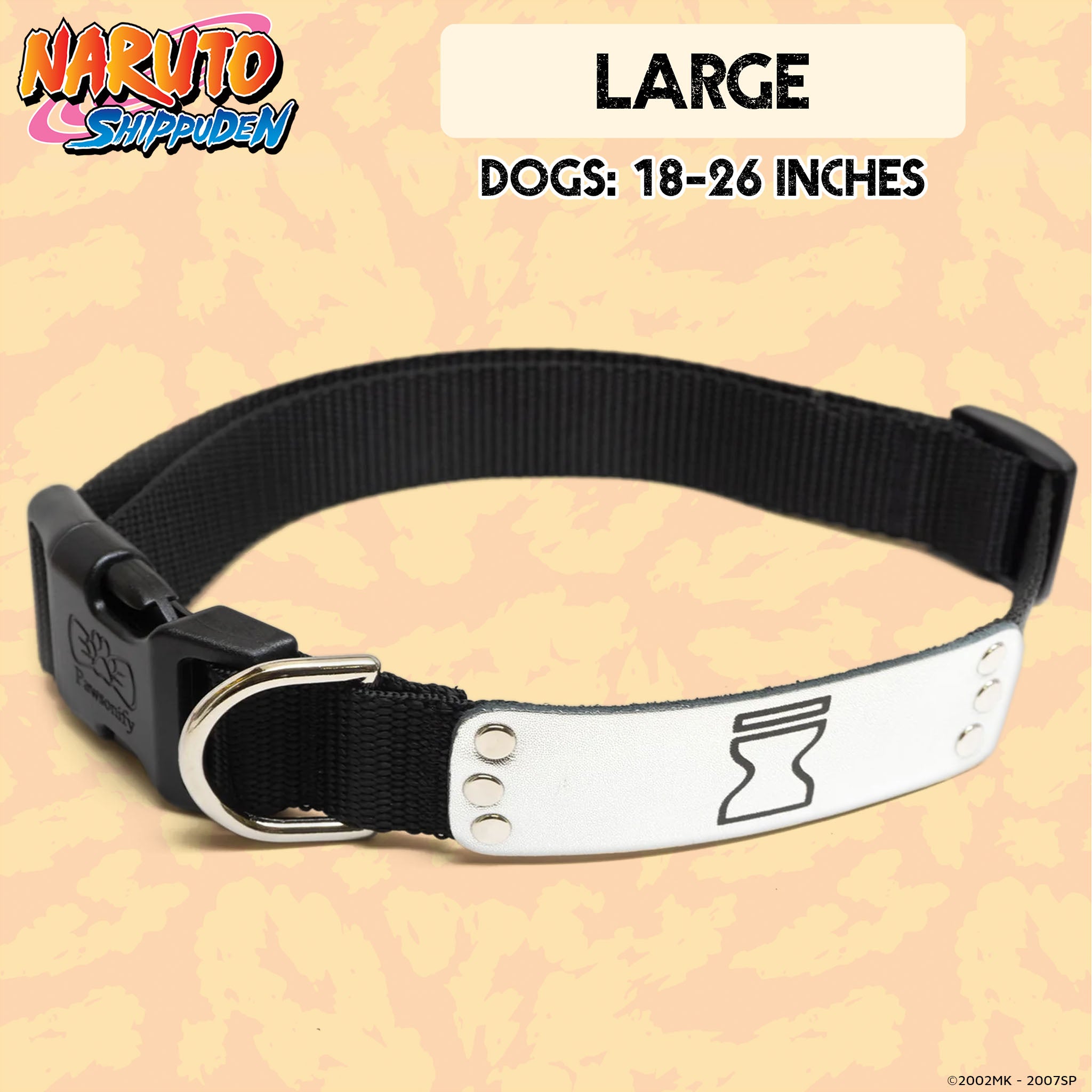 Naruto Shippuden x Pawsonify - Officially Licensed - Gaara's Sand Ninja Collar for Medium Dogs #size_Dog: (L) 18-26"