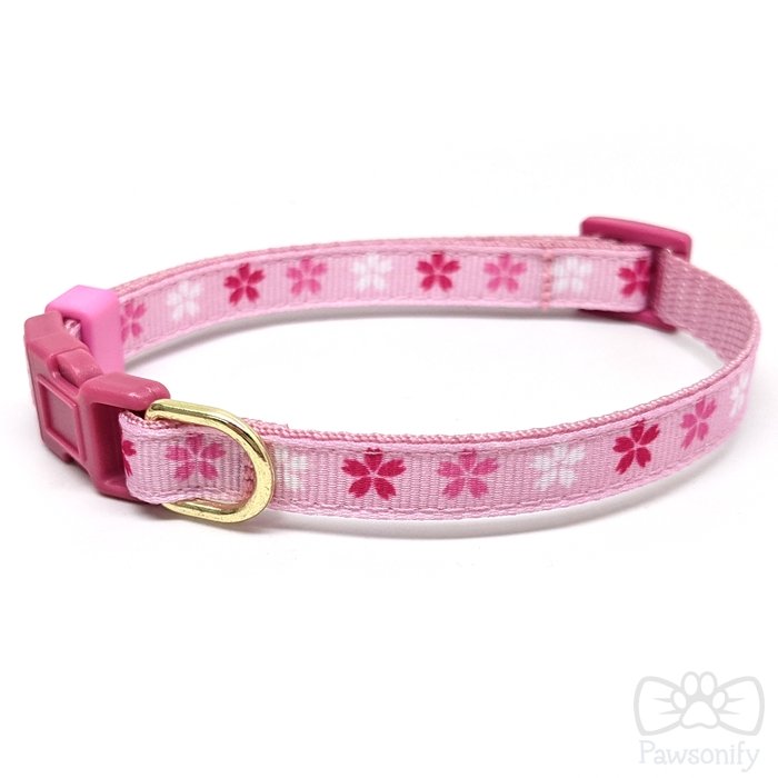 Pawsonify Original Pet Collar - Cherry Blossom - Size XS
