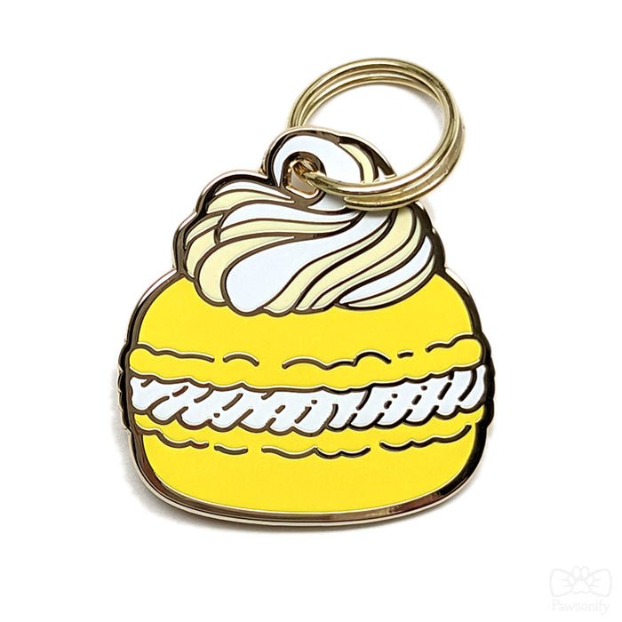 Yellow Macaron Pet Tag FREE ENGRAVING