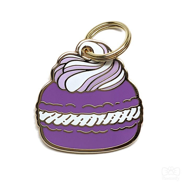 Purple Macaron Pet Tag FREE ENGRAVING