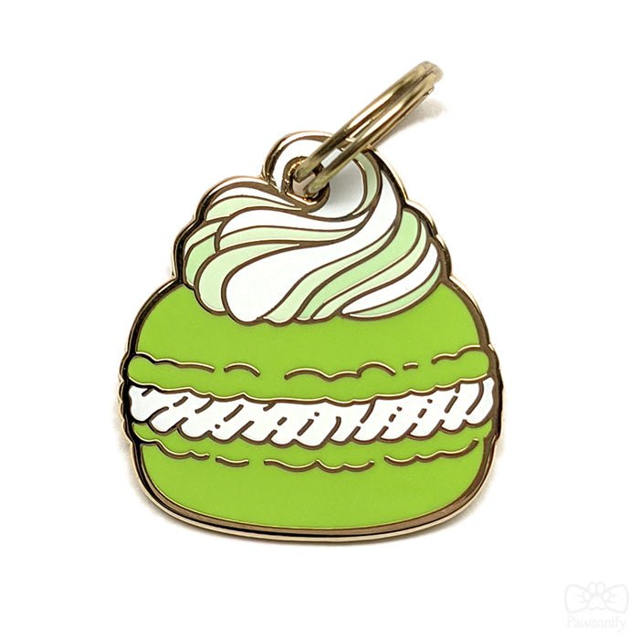 Green Macaron Pet Tag FREE ENGRAVING