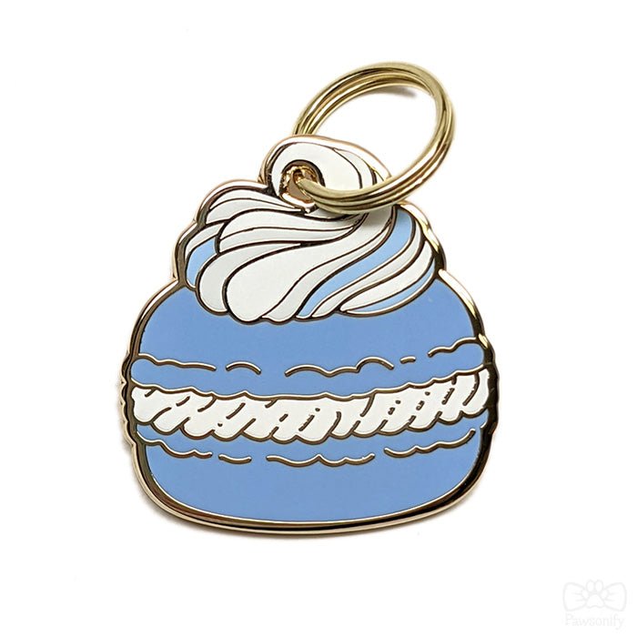 Blue Macaron Pet Tag FREE ENGRAVING