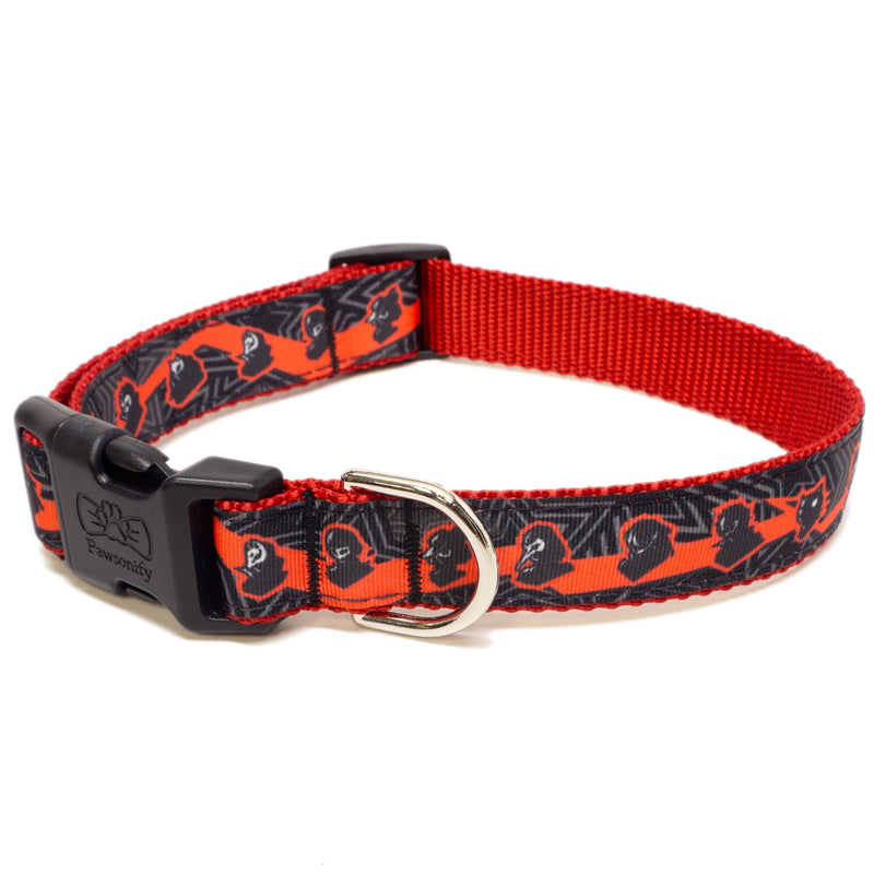 Orange Dog Collar with Medium Brown Leather + Multicolor Stitching